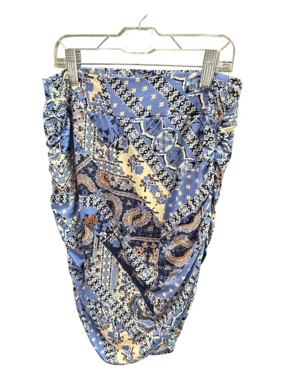 Free People Blue Paisley Print Stretch Mini Skirt - Picture 4 of 4